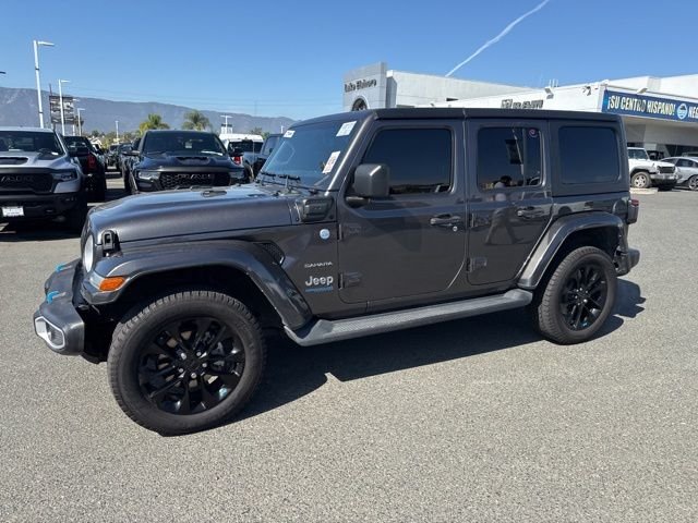 Used 2022 Jeep Wrangler Unlimited Sahara 4XE with VIN 1C4JJXP62NW147803 for sale in Lake Elsinore, CA