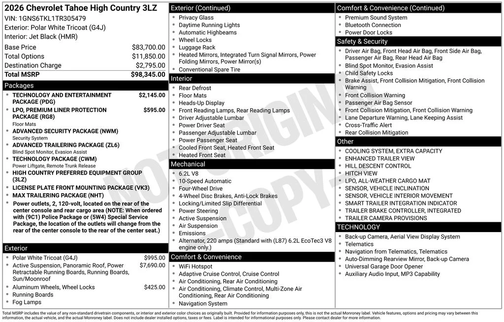 New 2026 White Chevrolet High Country image 6