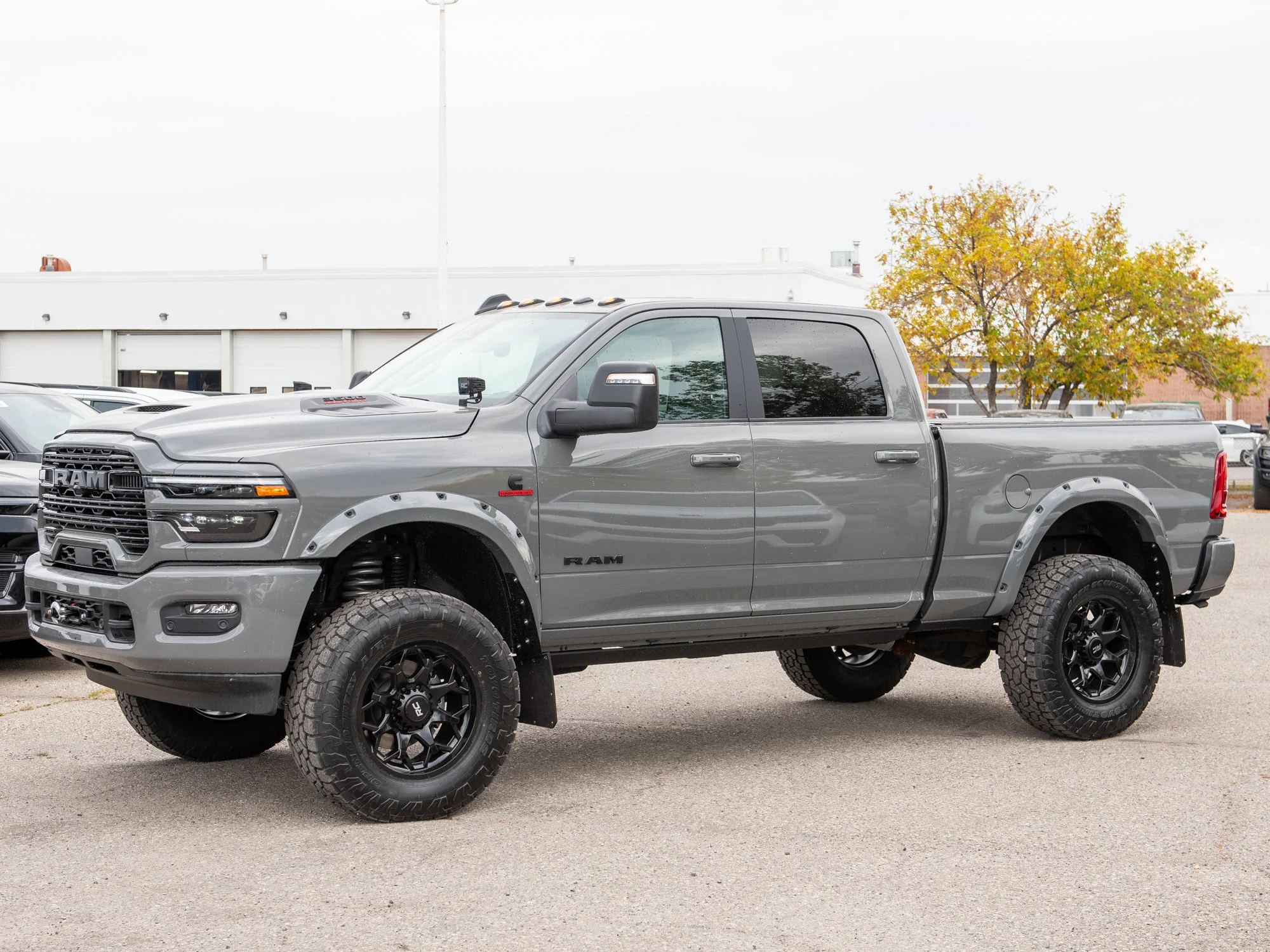 New 2026 Grey RAM Laramie Night* Crew Cab 4x4, 5 Inch Lift, 37 Inch Toyos, Winch, Pwr Running Boards image 3
