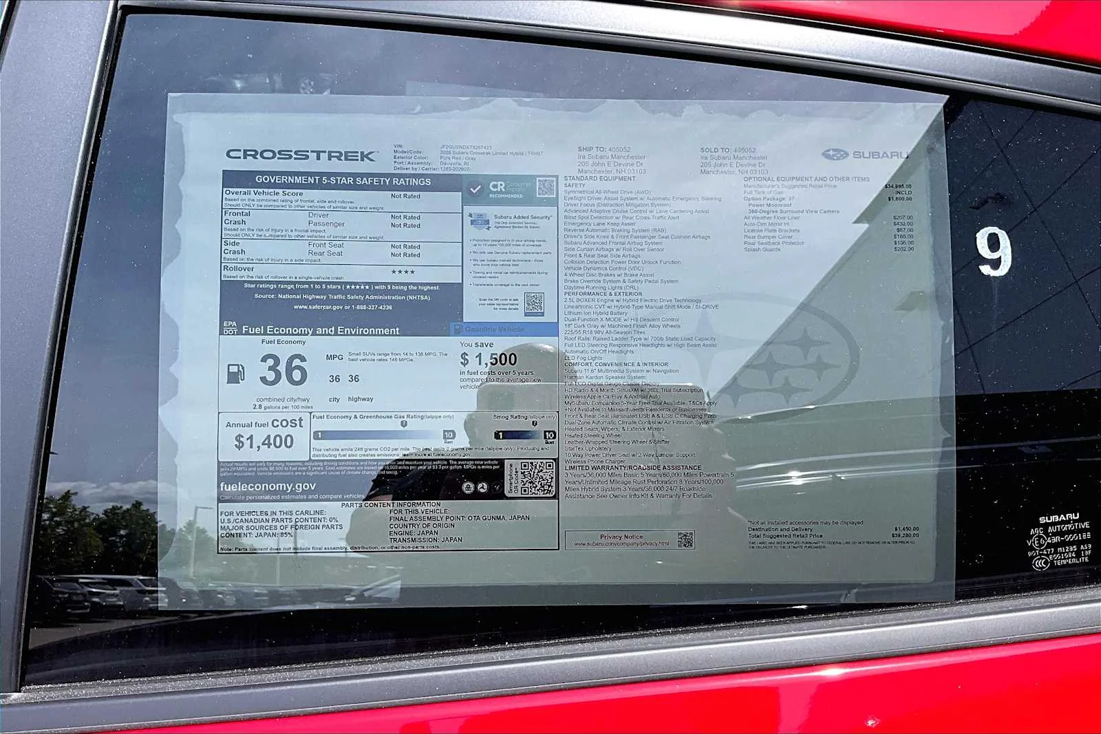 New 2026 Pure Red Subaru Limited Hybrid image 19