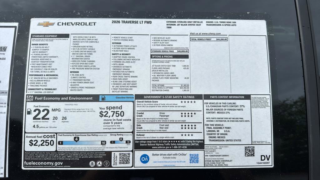 New 2026 Chevrolet Traverse LT 4D Sport Utility
