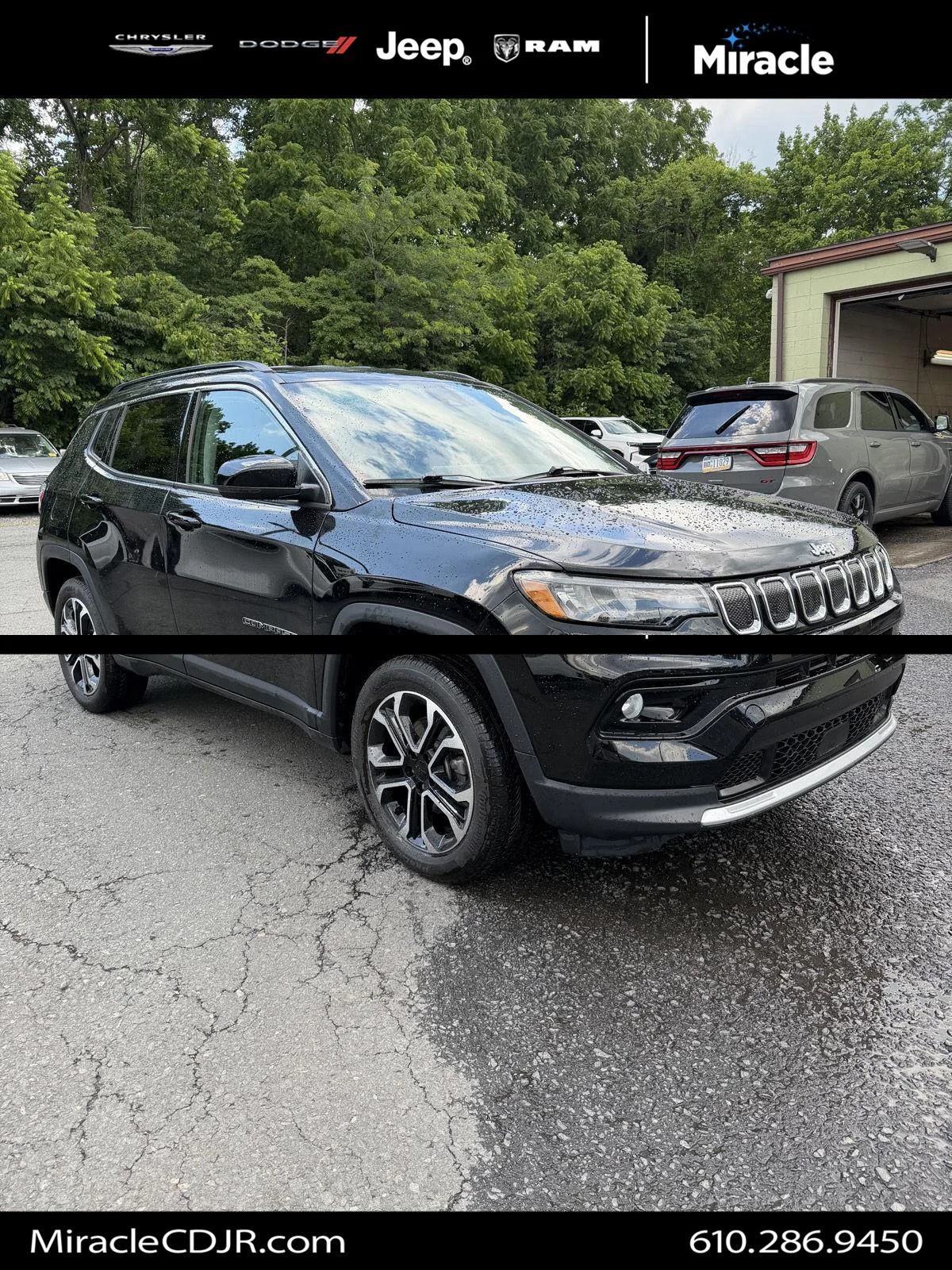 Used 2022 DIAMOND BLACK CRYSTAL PEARLCOAT JEEP LIMITED image 1