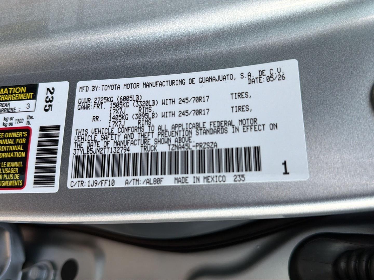 New 2026 Celestial Silver Metallic Toyota SR5 image 34