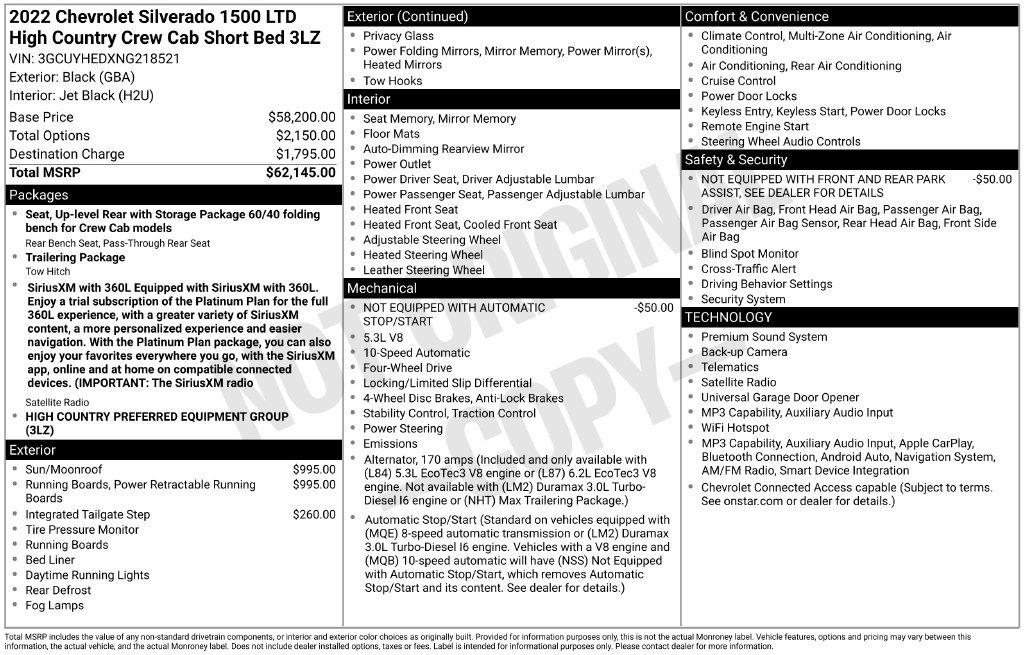 Used 2022 Black Chevrolet High Country image 20