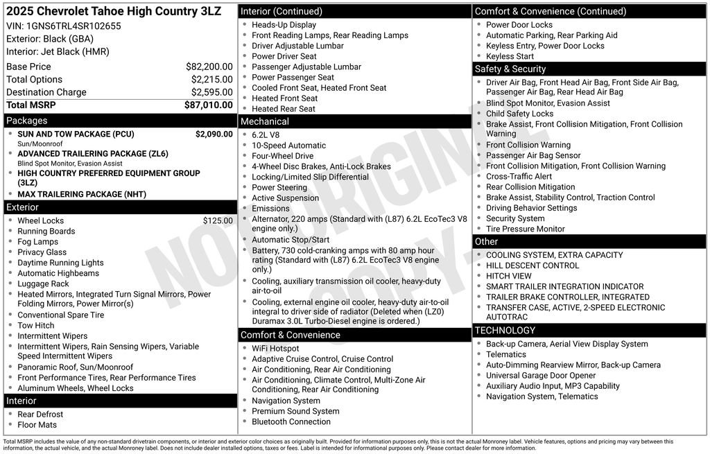 Used 2025 Black Chevrolet High Country image 60