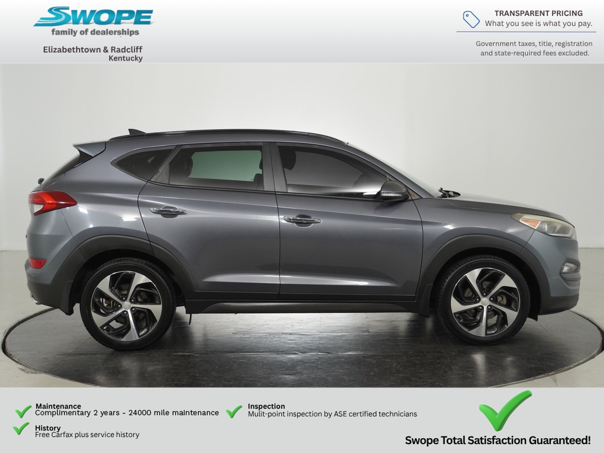 Used 2016 Hyundai Tucson Limited with VIN KM8J33A28GU128837 for sale in Elizabethtown, KY