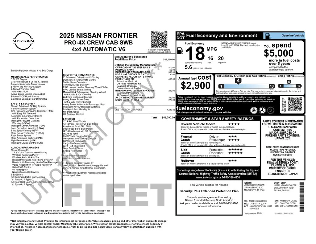 Used 2025 Orange Nissan PRO-4X image 2