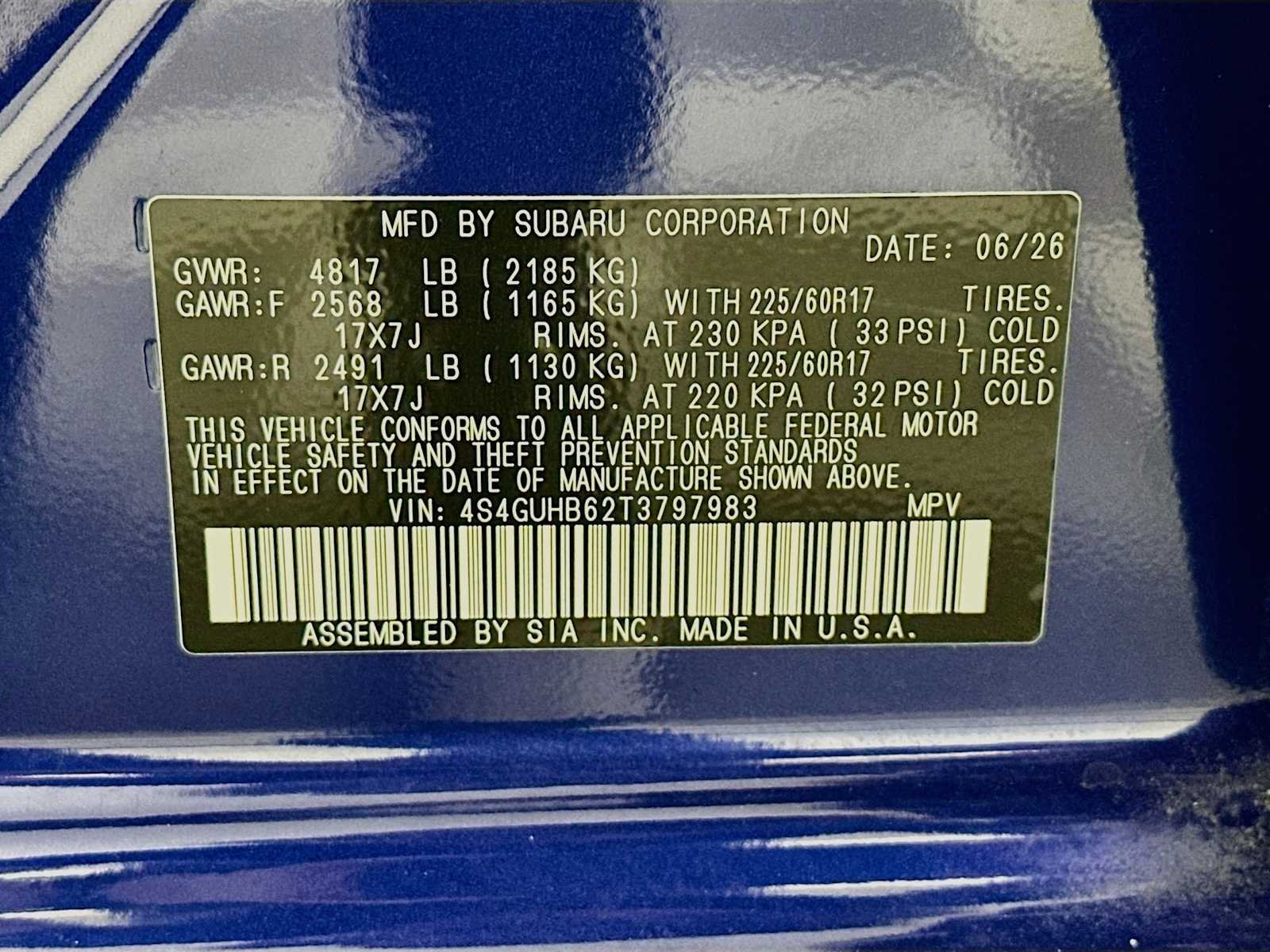 New 2026 SAPPHIRE BLUE PEARL Subaru Base image 28