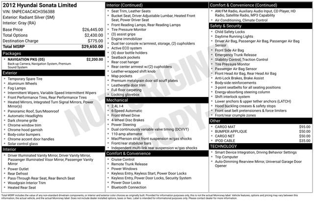 Used 2012 Silver Hyundai Limited image 3