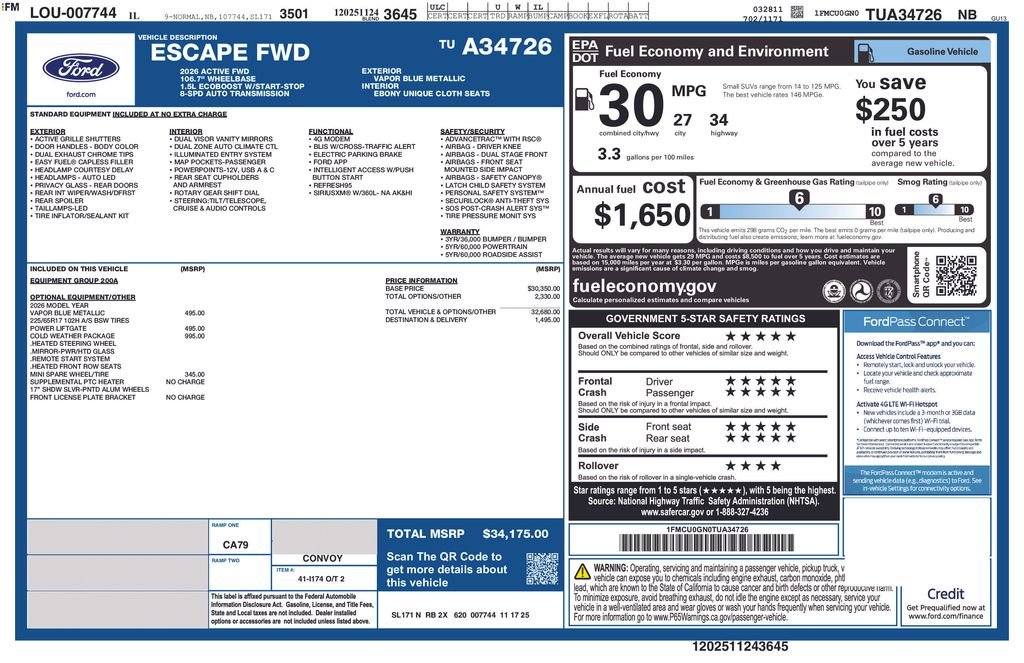 New 2026 Vapor Blue Metallic Ford Active® image 41