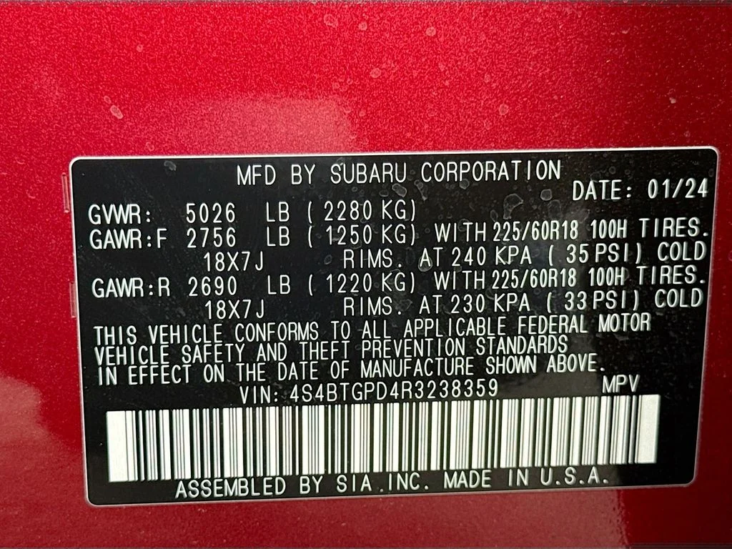 Certified Used 2024 Red Subaru Touring XT image 44