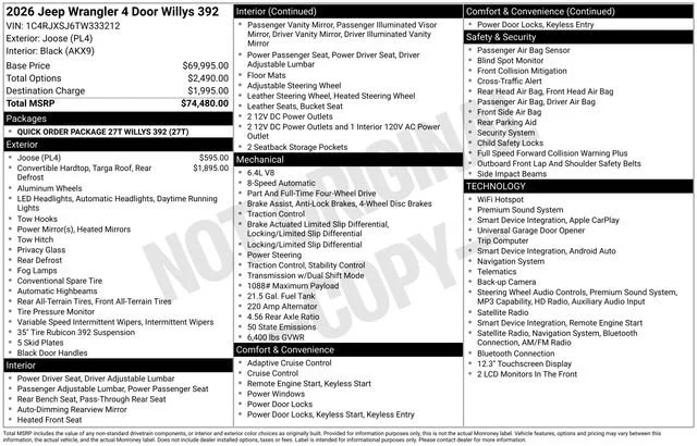 New 2026 Joose Jeep Willys 392 image 7