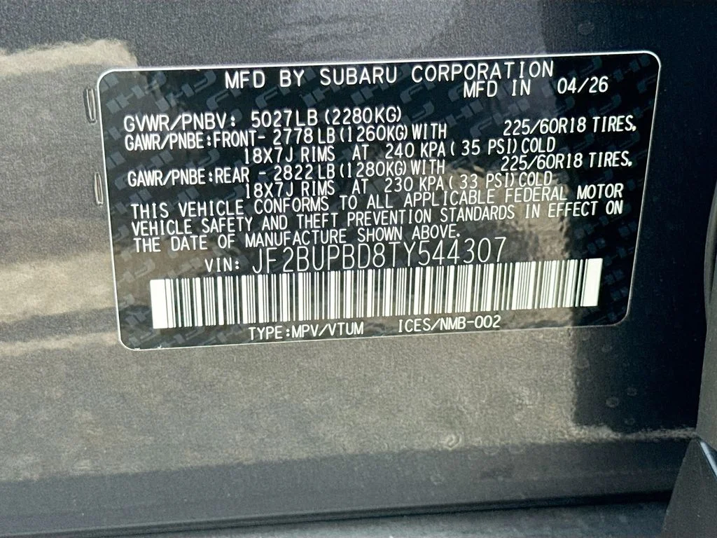 New 2026 MAGNETITE GRAY METALLIC Subaru Premium image 43