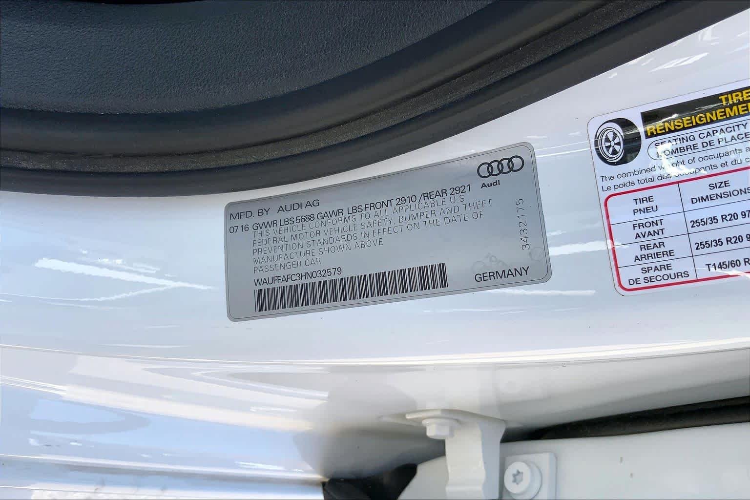 Used 2017 Glacier White Metallic Audi Premium Plus image 34