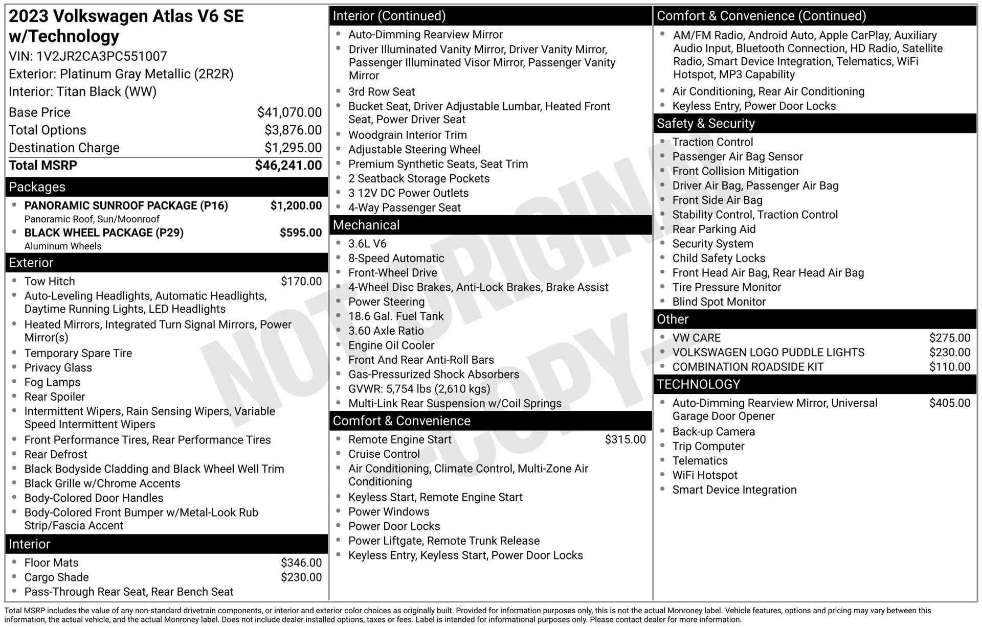 2023 Volkswagen Atlas 3.6L SE w/Tech's photo