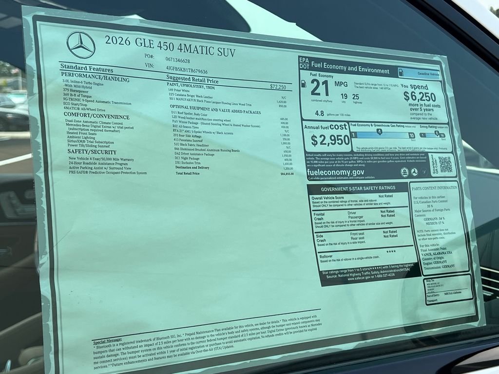 New 2026 Polar White Mercedes-Benz GLE 450 image 38