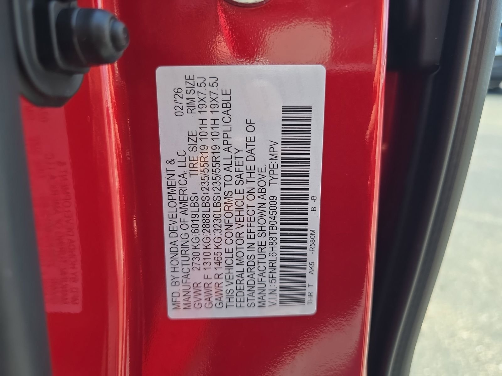 New 2026 Radiant Red Metallic II Honda Touring image 31