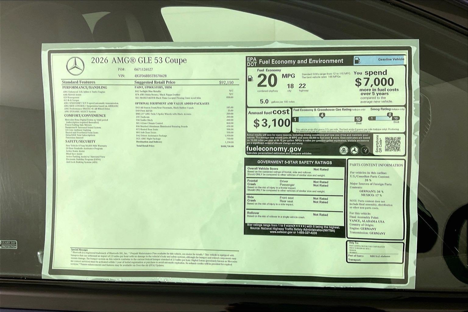 New 2026 Twilight Blue Metallic Mercedes-Benz AMG® GLE 53 4MATIC+ Coupe image 26