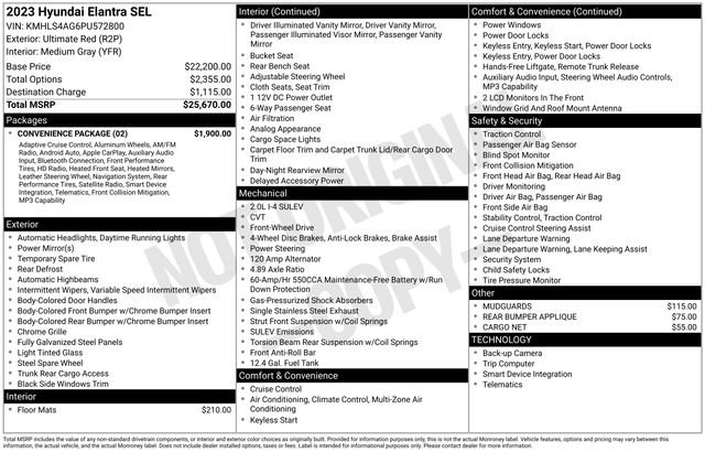 Used 2023 Red Hyundai SEL image 22