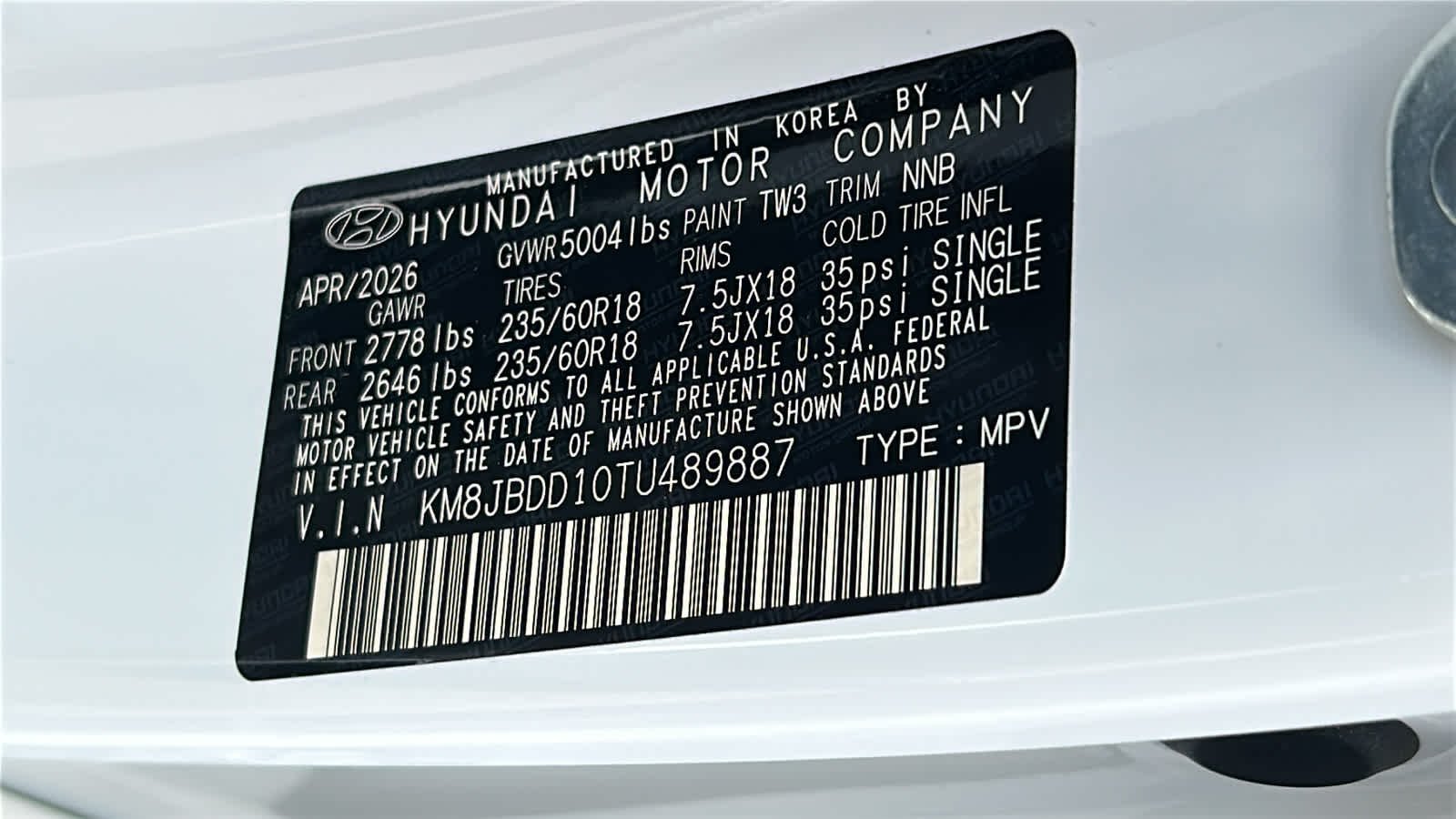 New 2026 Creamy White Pearl Hyundai SEL AWD image 30