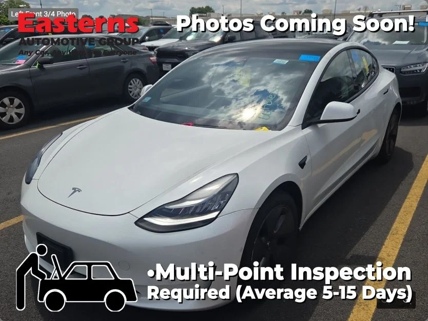 Used 2021 White Tesla Standard Range Plus image 1