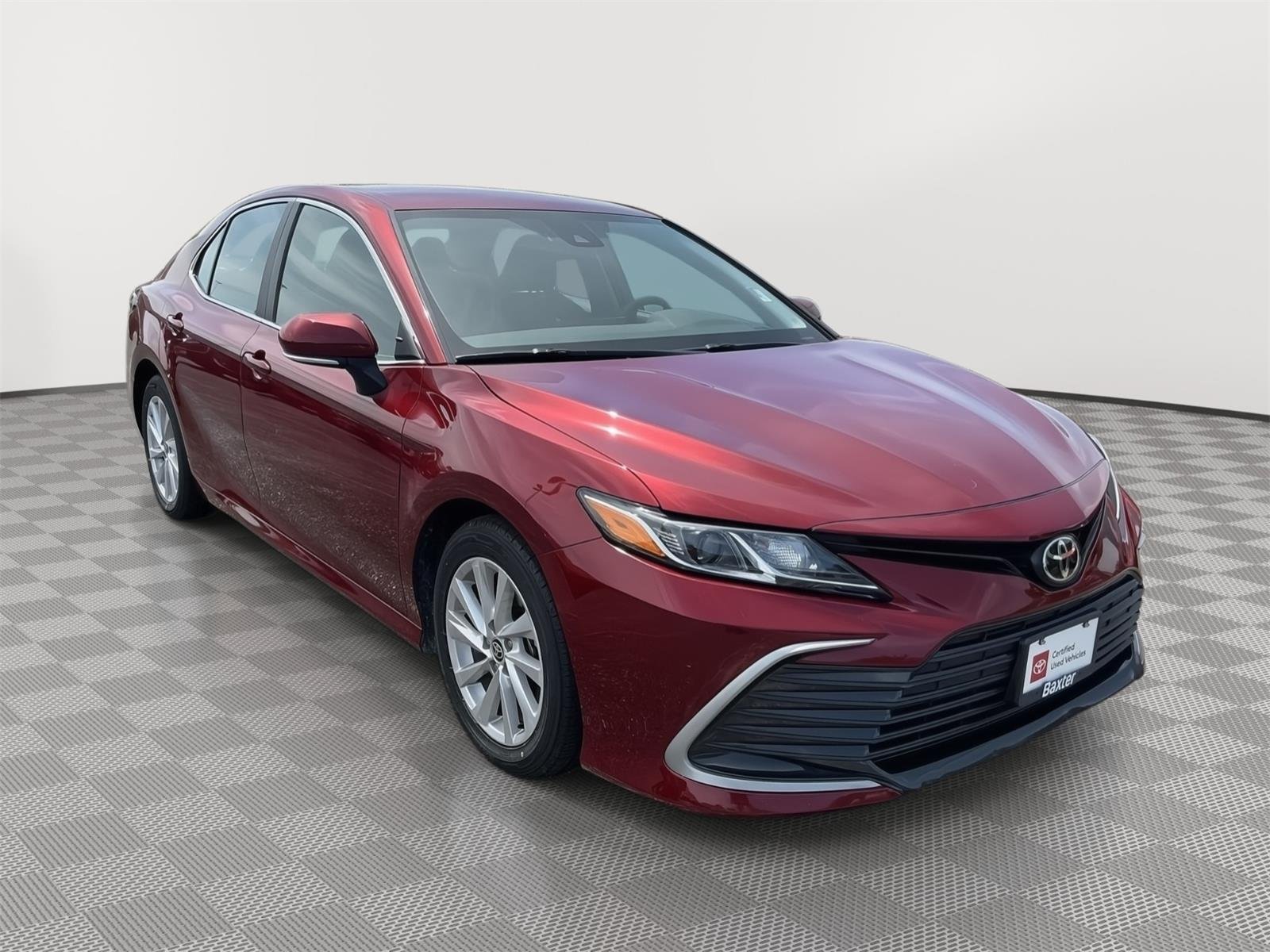 Certified Used 2021 Ruby Flare Pearl Toyota LE image 1