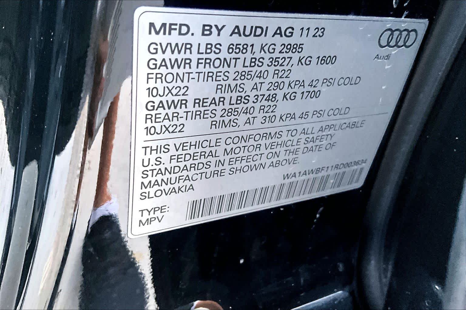 Used 2024 Mythos Black Metallic Audi Premium Plus image 34