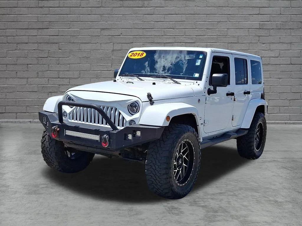 Used 2018 Bright White Clearcoat Jeep Sahara image 5