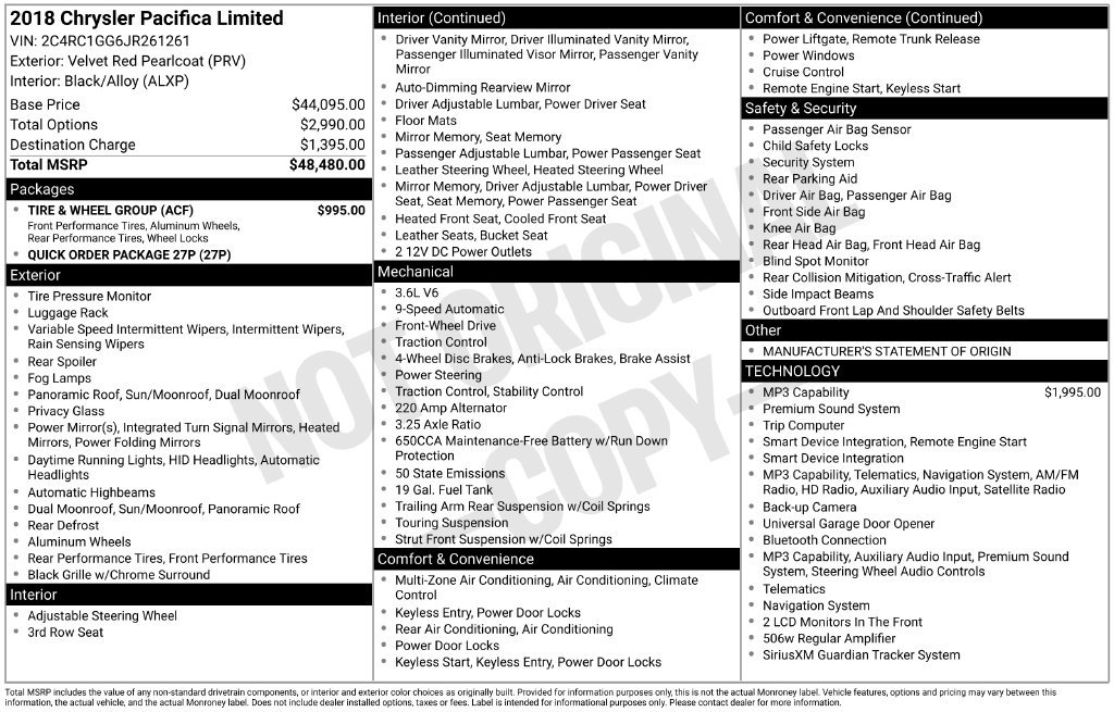 Used 2018 Red Chrysler Limited image 6