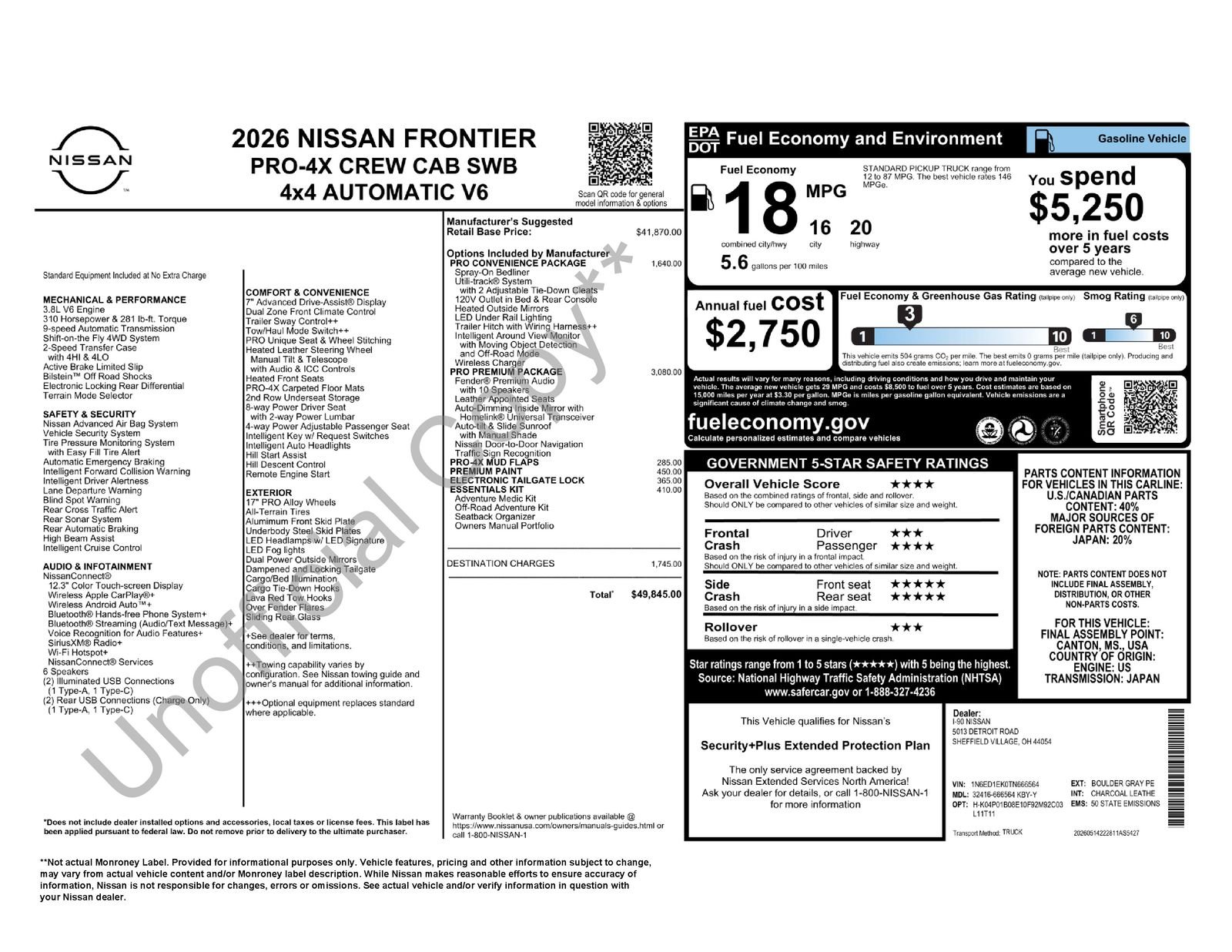 New 2026 Boulder Gray Pearl Nissan Crew Cab PRO-4X® image 22