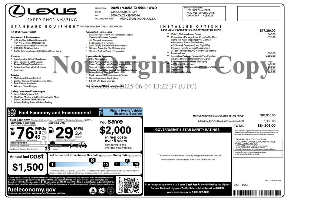 Used 2025 Gray Lexus 550h+ Luxury image 4