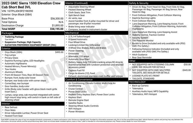 Used 2023 Onyx Black GMC Elevation image 1