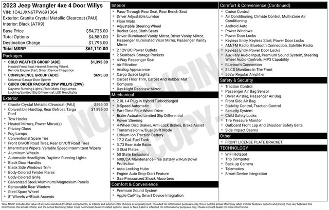 Used 2023 Gray Jeep Base 4xe image 34