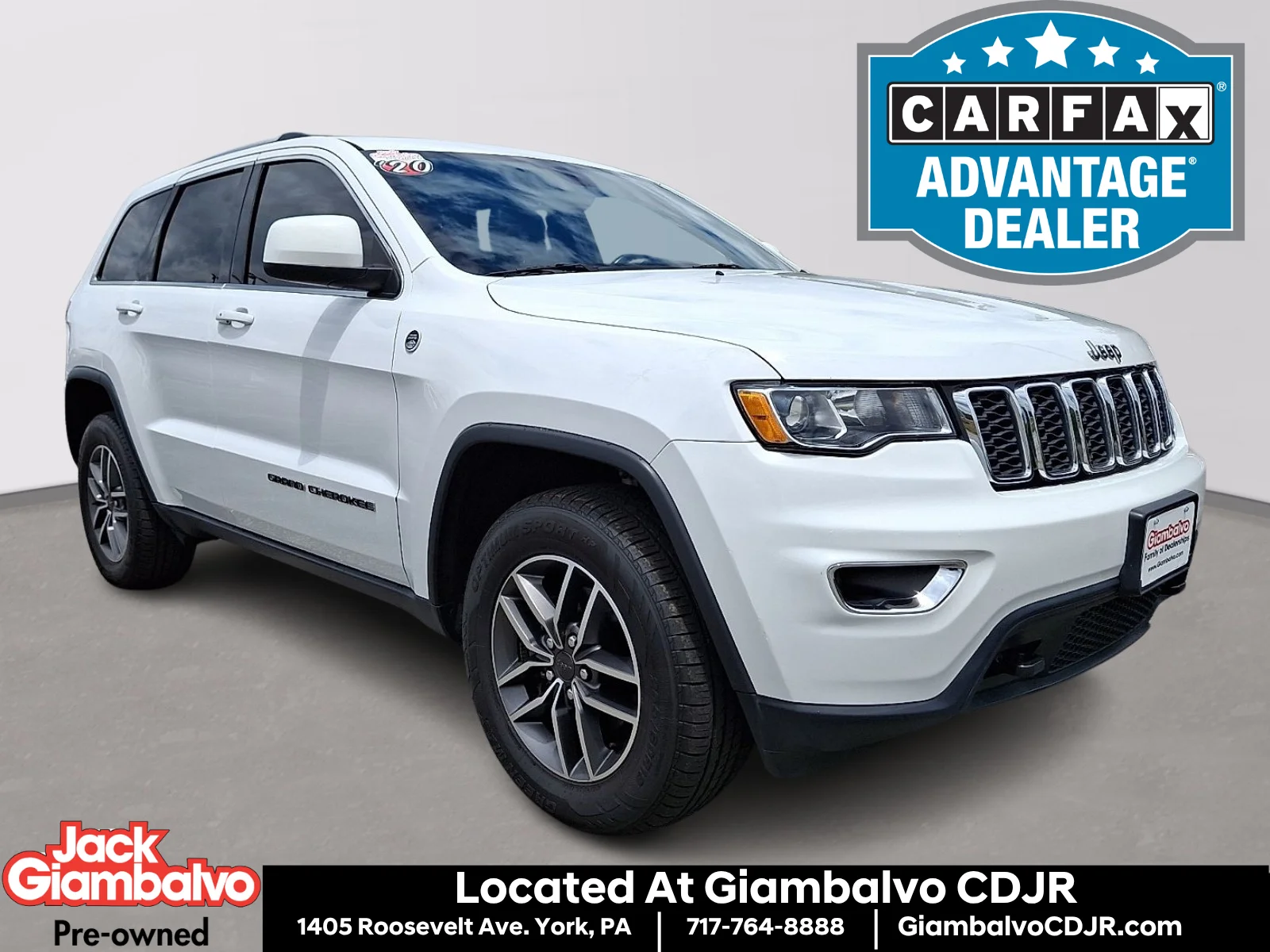 Certified Used 2020 White Jeep Laredo image 1
