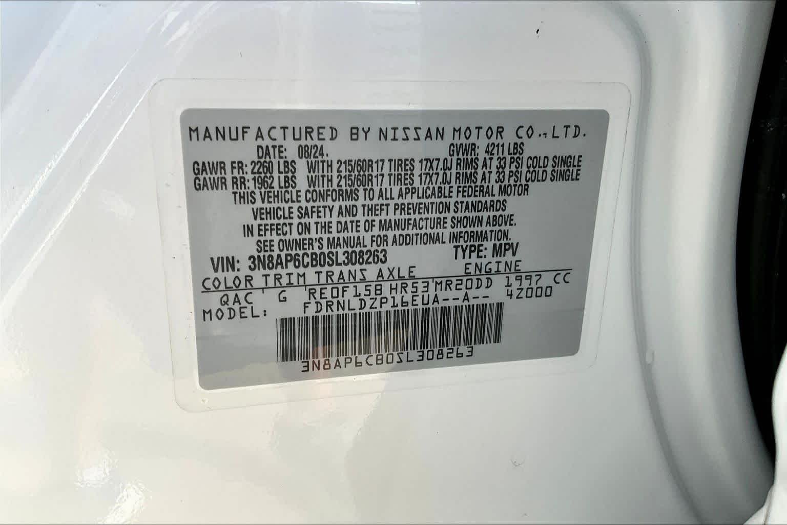 Used 2025 Aspen White Tricoat Nissan SV image 68
