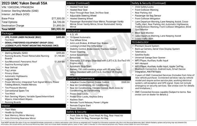 Used 2023 STERLING METALLIC GMC Denali image 5
