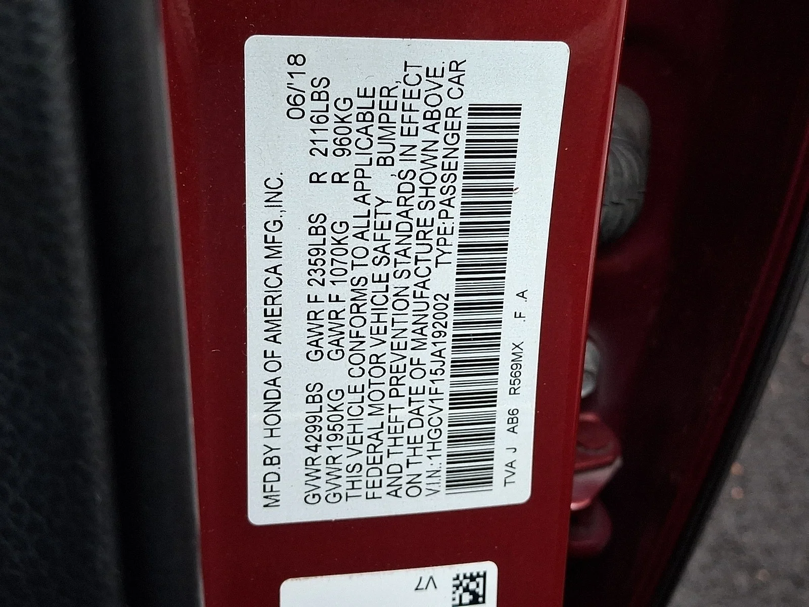 Used 2018 Radiant Red Metallic Honda LX 1.5T image 26