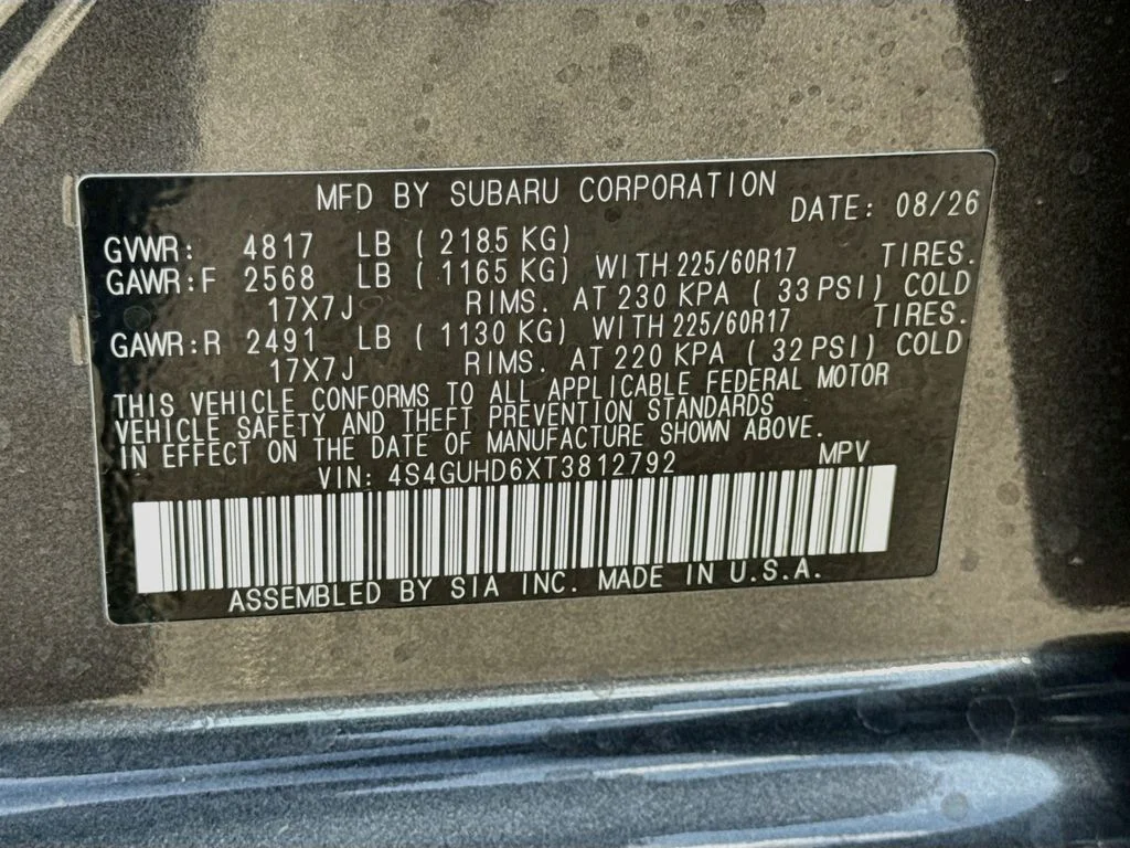 New 2026 Gray Subaru Premium image 39
