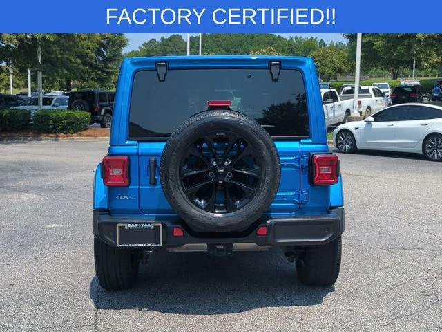 Used 2021 Blue Jeep Unlimited Sahara 4xe image 4