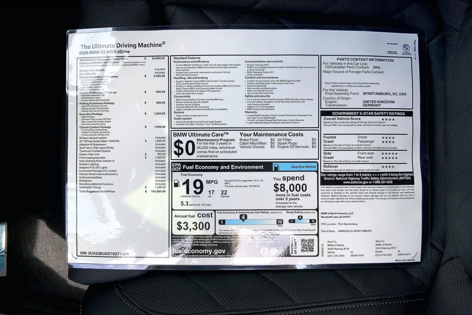 Used 2026 Brooklyn Grey Metallic BMW M60i image 19