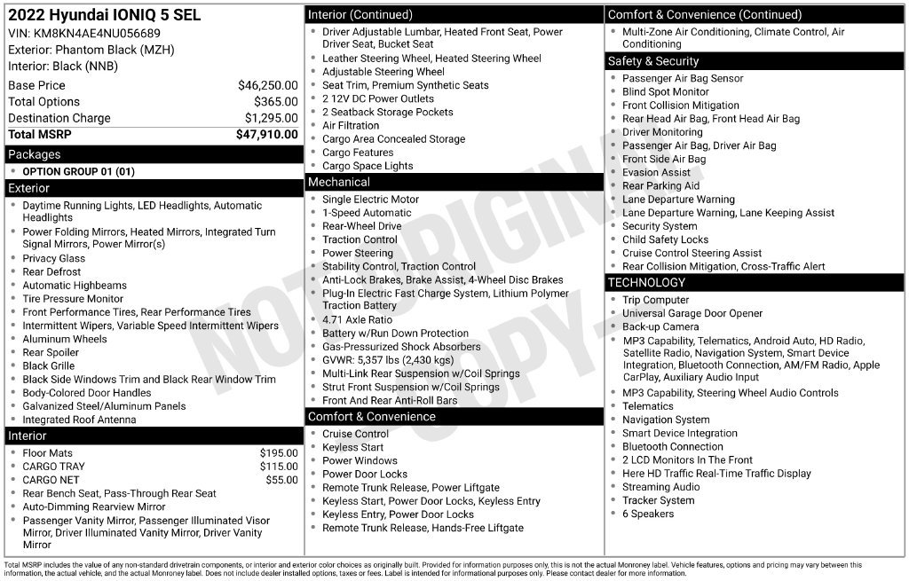 Used 2022 Hyundai IONIQ 5 SEL with VIN KM8KN4AE4NU056689 for sale in Buena Park, CA
