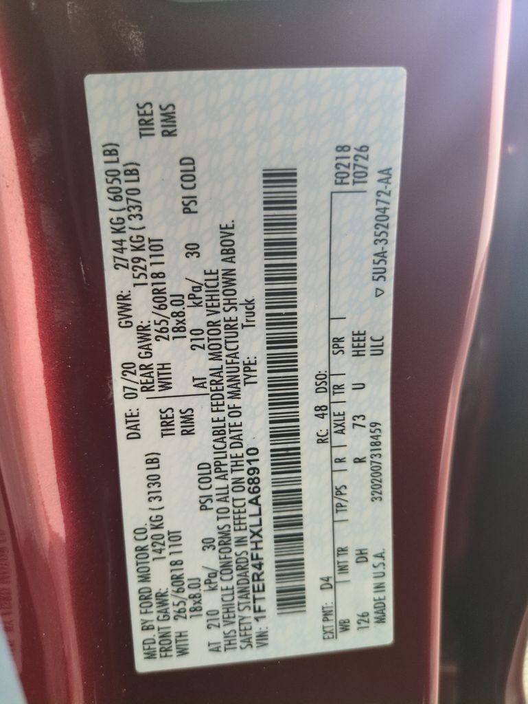 Used 2020 Red Ford Lariat image 29