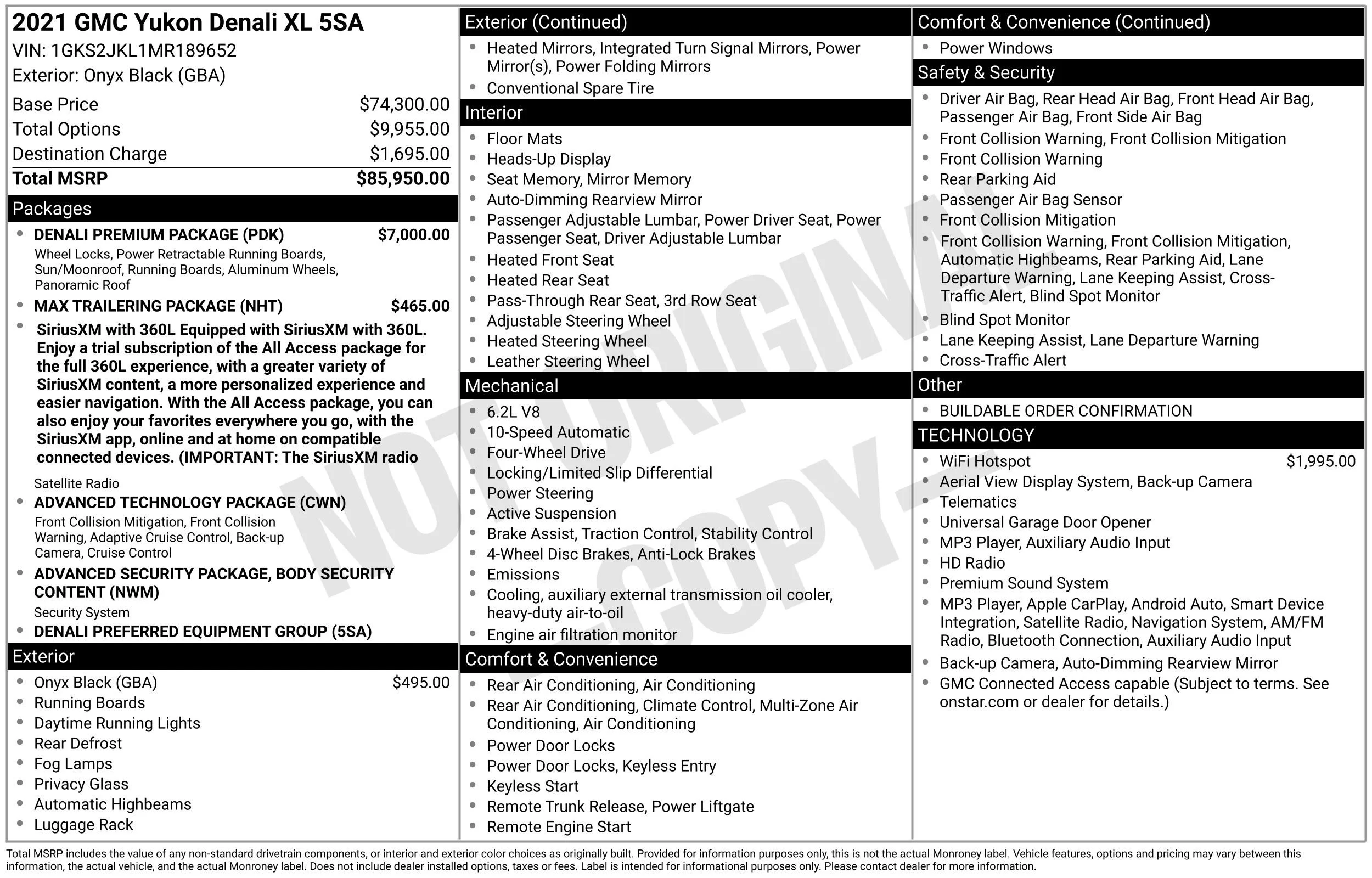 Used 2021 ONYX BLACK GMC Denali image 16