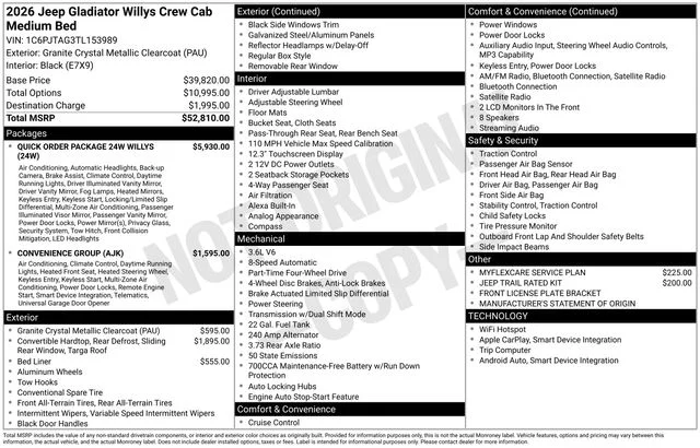 Used 2026 Granite Crystal Clearcoat Metallic Jeep Willys image 40
