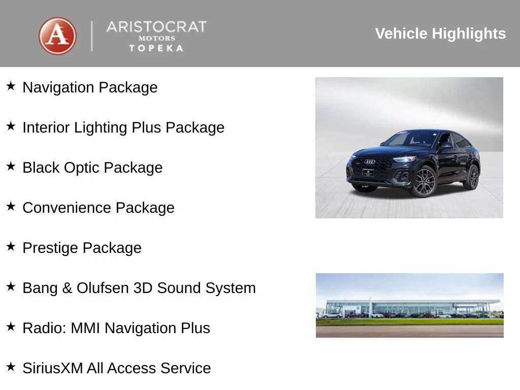 Used 2022 Audi SQ5 Sportback Prestige with VIN WA134AFY3N2064916 for sale in Kansas City