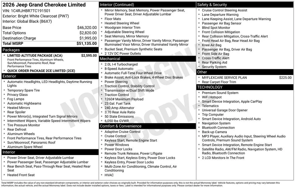 New 2026 Bright White Clear-Coat Exterior Paint Jeep Limited image 5