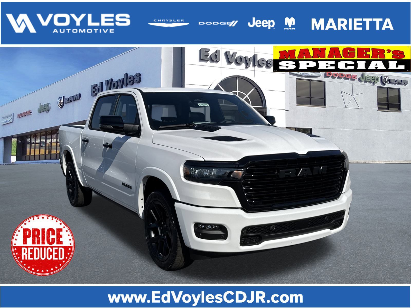 New 2026 Bright White Clear-Coat Exterior Paint RAM Laramie image 1