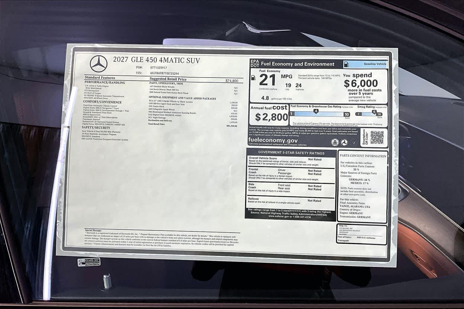 New 2027 Obsidian Black Metallic Mercedes-Benz GLE 450 image 18