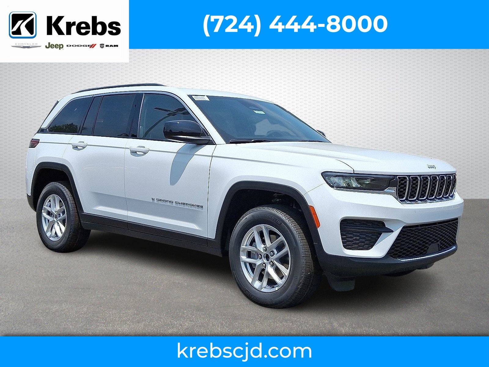 New 2026 Bright White Clear-Coat Exterior Paint Jeep Laredo X 4x4 image 1