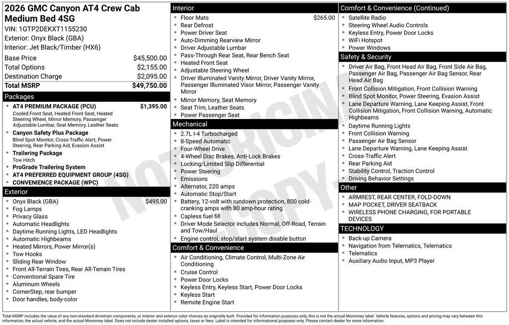 New 2026 Onyx Black GMC AT4 image 49